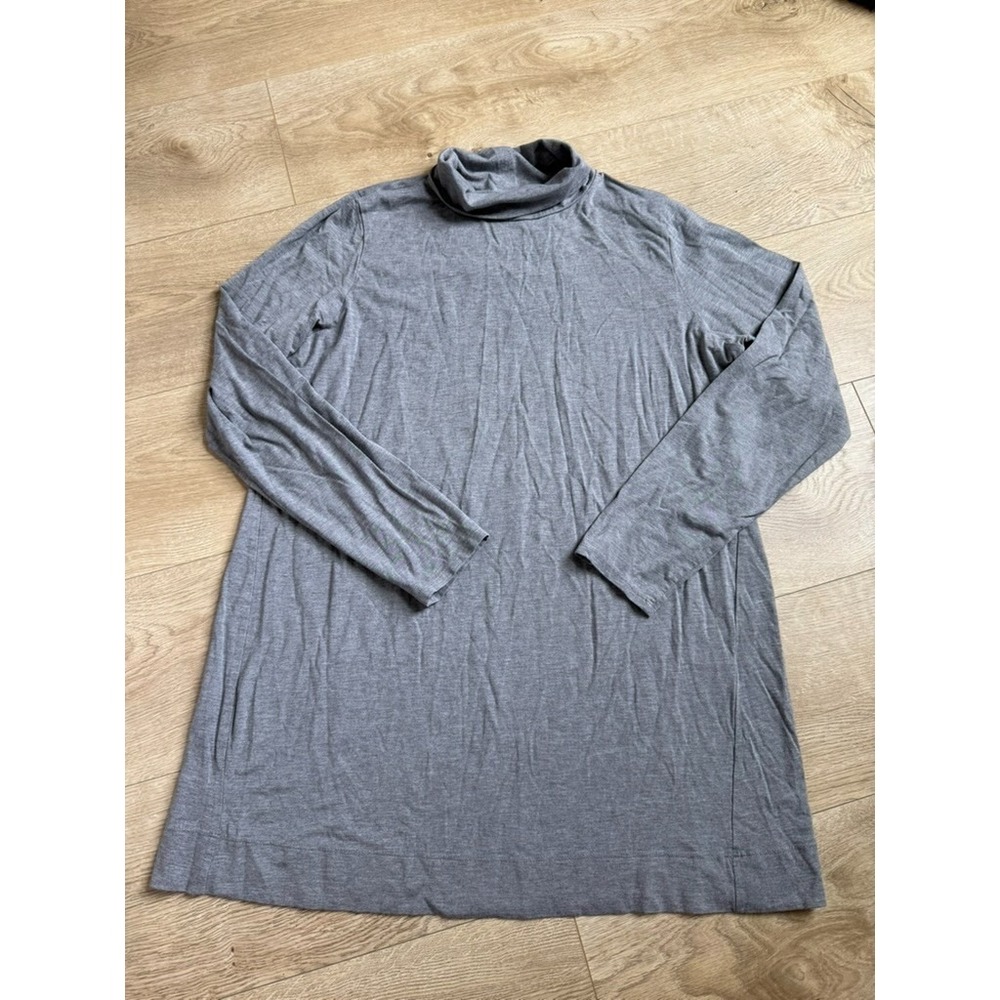 EUC Womens J Jill Luxe Supima turtleneck tunic gray stretch long sleeve size L